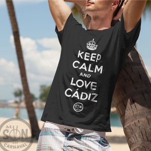 camiseta keep calm and love cadiz negra
