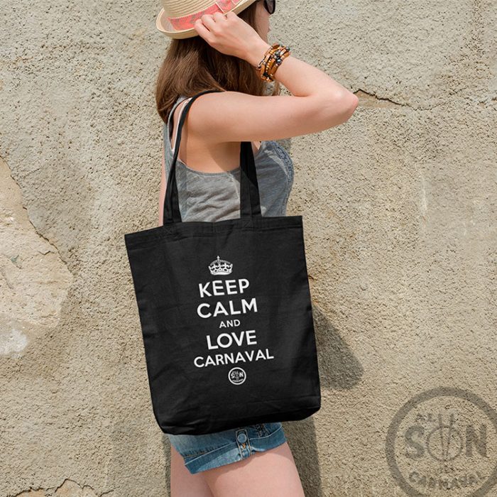 tote bag keep calm and love carnaval negro