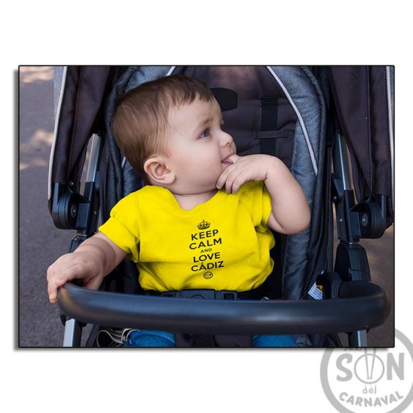 camiseta bebe keep calm and love cadiz amarilla