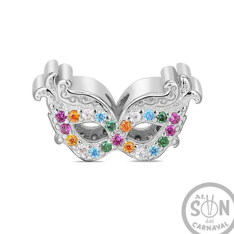 Charm_Abalorio_Antifaz_de_carnaval_de_plata_de_ley_rodiada_con_circonitas