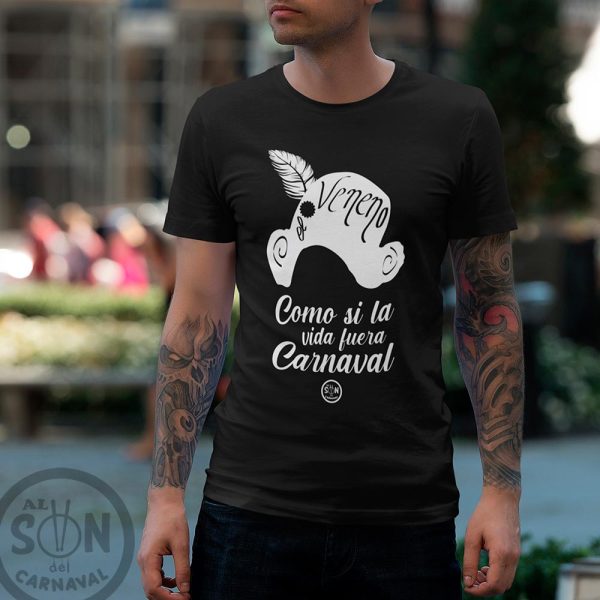 camiseta como si la vida fuera carnaval negra xl