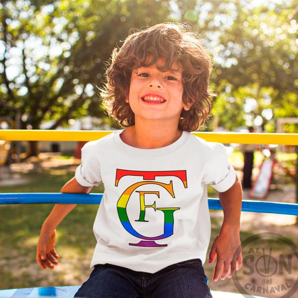 camiseta logo del falla lgtbi blanca para niños