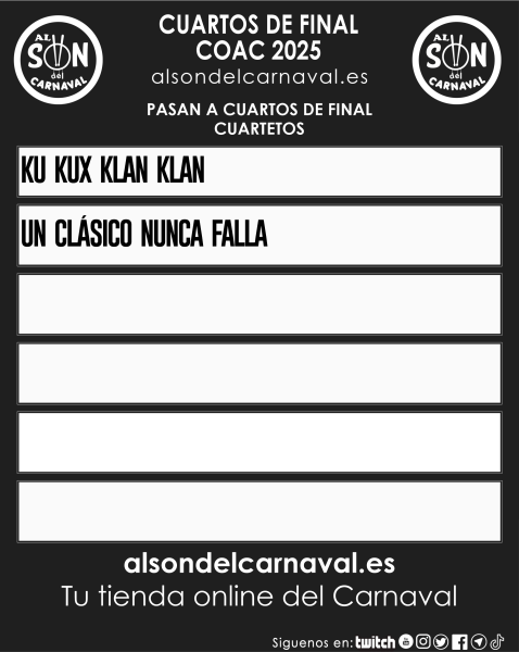 PASAN A CUARTOS CUARTETOS