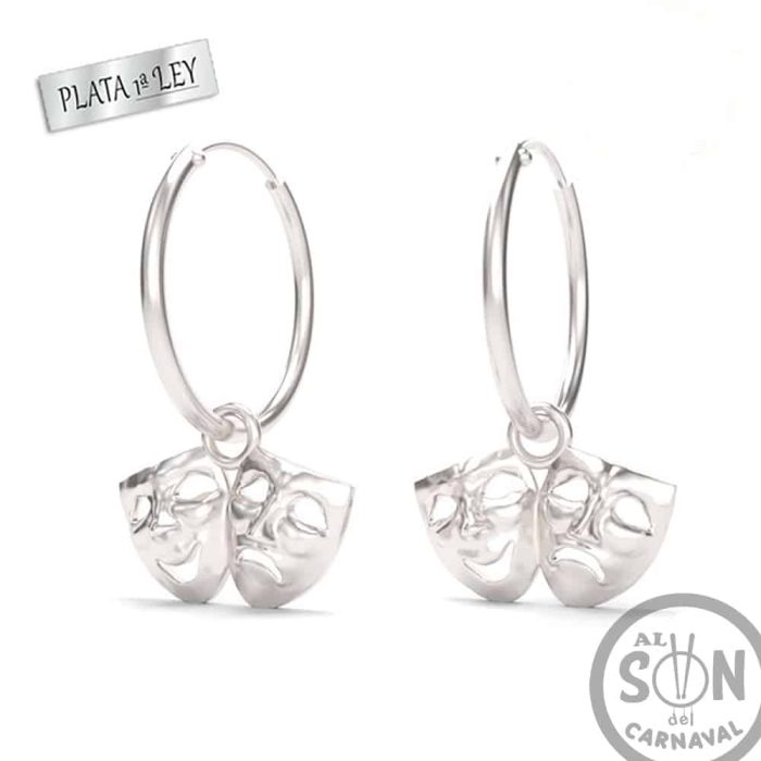 pendientes de aro mascaras