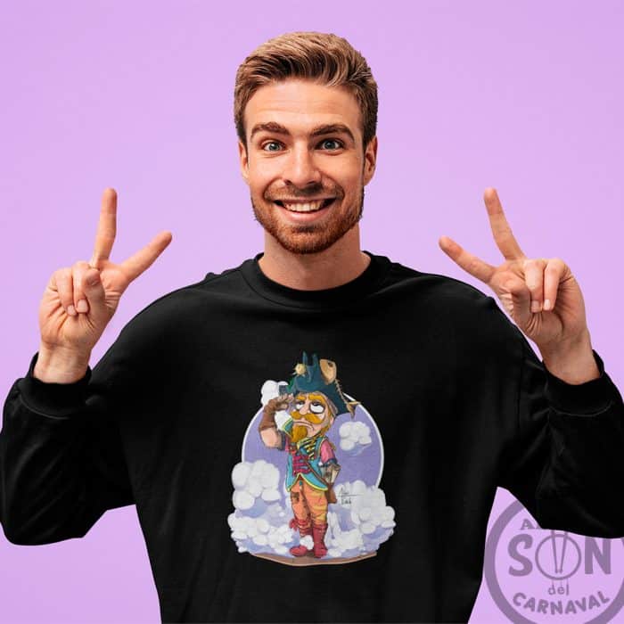 sudadera los colgaos sin gorro negra