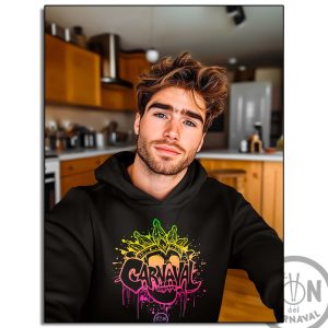 sudadera calavera carnaval con gorro negro