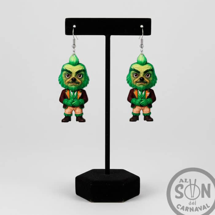pendientes el grinch de matacrilato