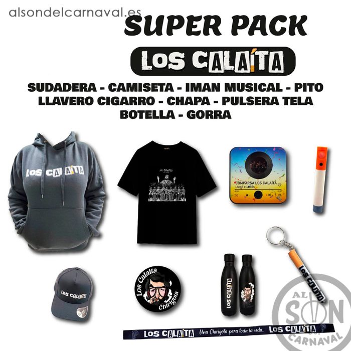 pack camiseta, sudadera y merchandising los calaita
