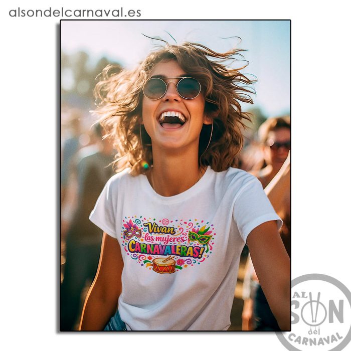camiseta vivan las mujeres carnavaleras blanca