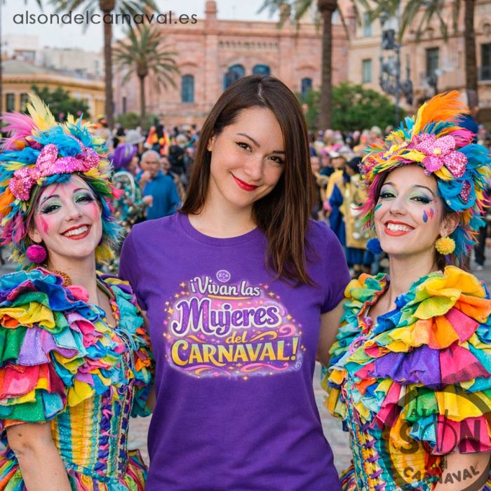 camiseta vivan las mujeres del carnaval morado