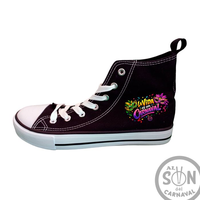 zapatillas la vida es un carnaval negra