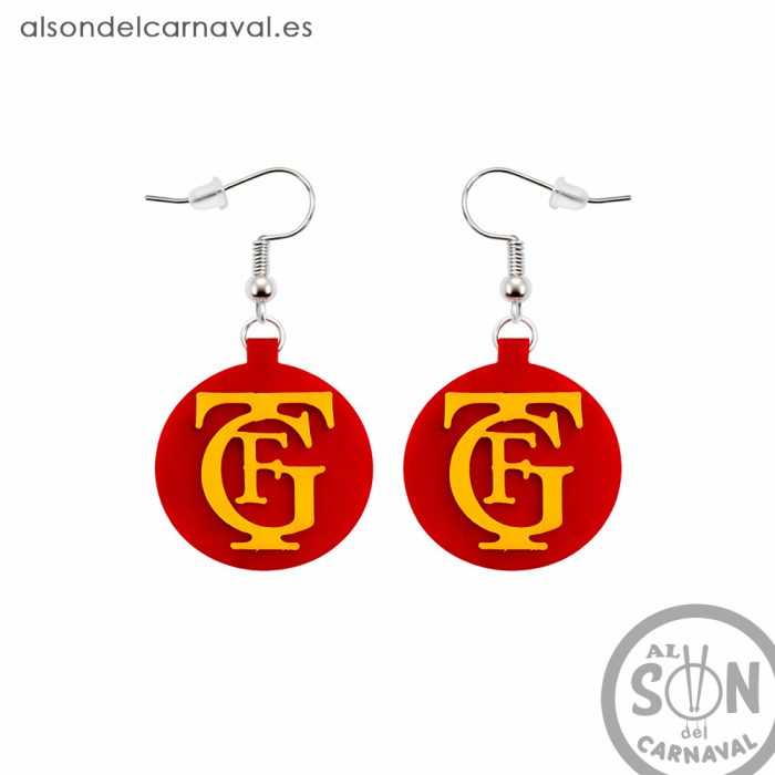 Pendientes en 3D Logo GTF redondo