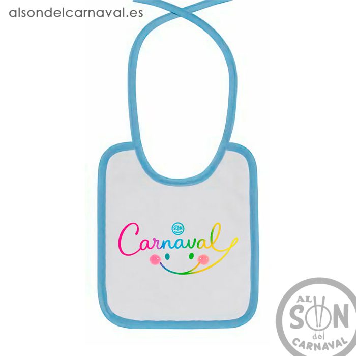 babero sonrisa de carnaval azul