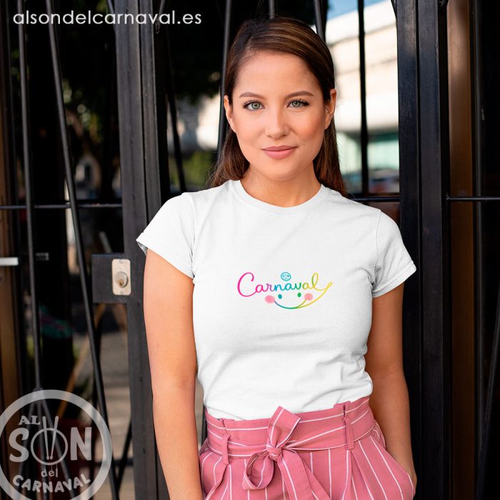 camiseta sonrisa de carnaval blanca