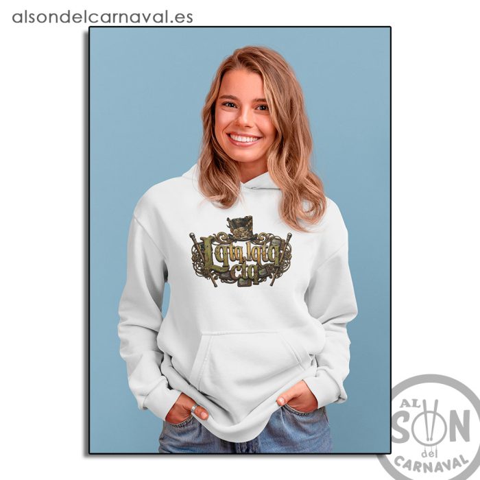 sudadera lqtq con gorro blanca