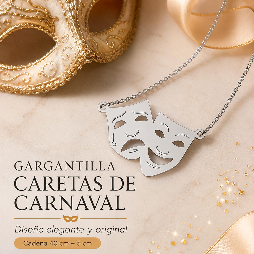 cadena con caretas de carnaval
