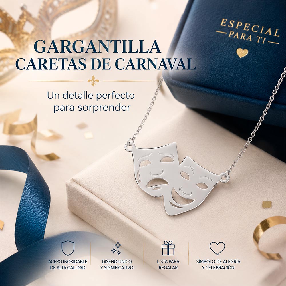 gargantilla con caretas de carnaval