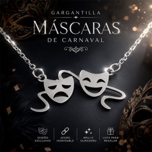 gargantilla con máscara de carnaval
