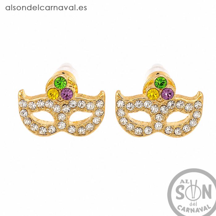 pendientes antifaz dorados