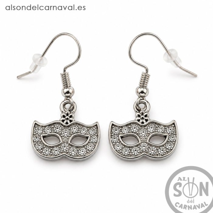 pendientes de antifaces con brillo