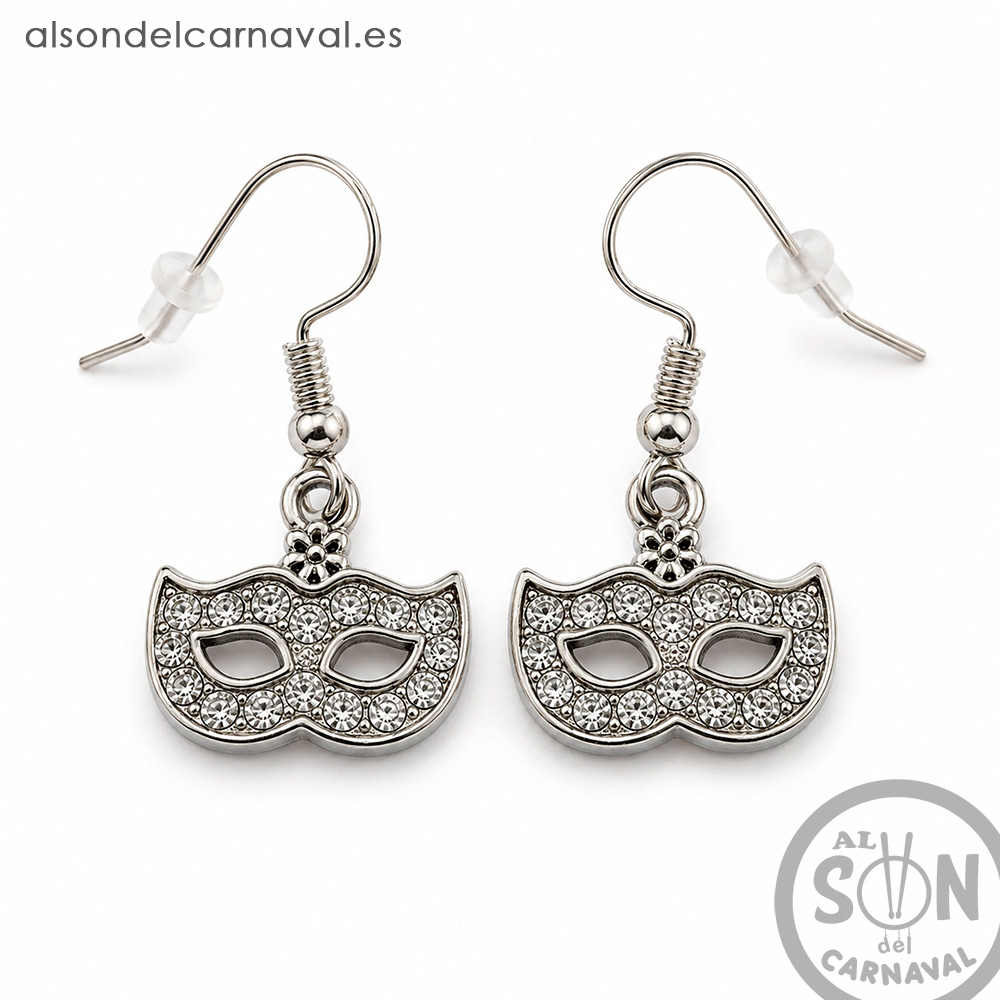 pendientes de antifaces con brillo