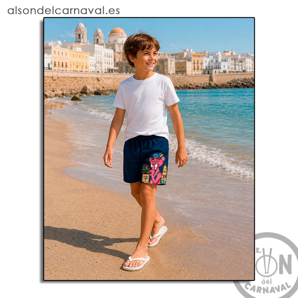bañador de niño pantera rosa amo a escucha azul
