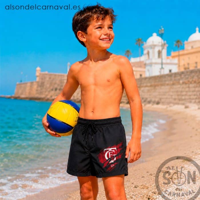 bañador de niño logo arañado gtf negro