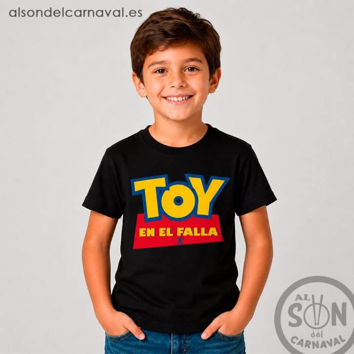 camiseta para niño toy en el falla negro