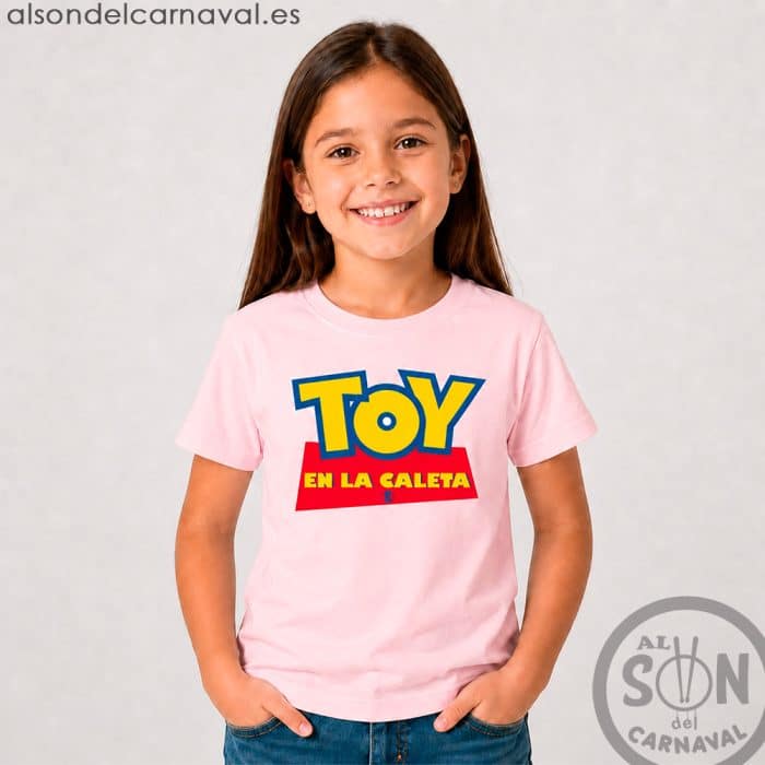 camiseta para niño toy en la caleta rosa