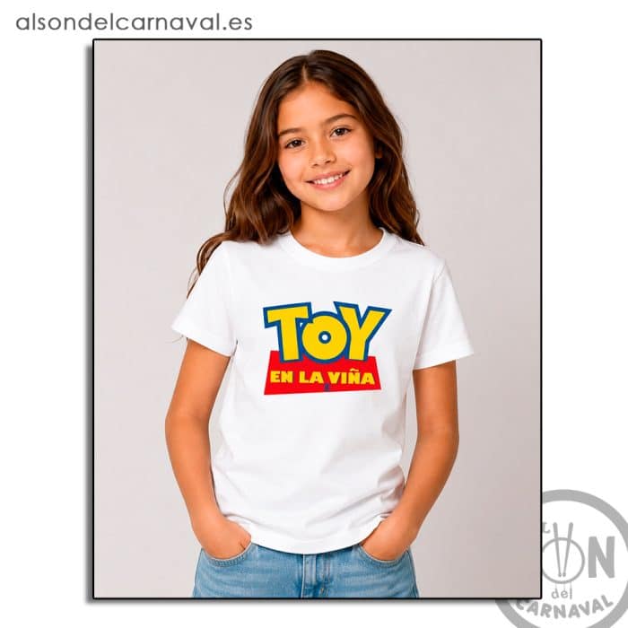 camiseta para niño toy en la viña blanca