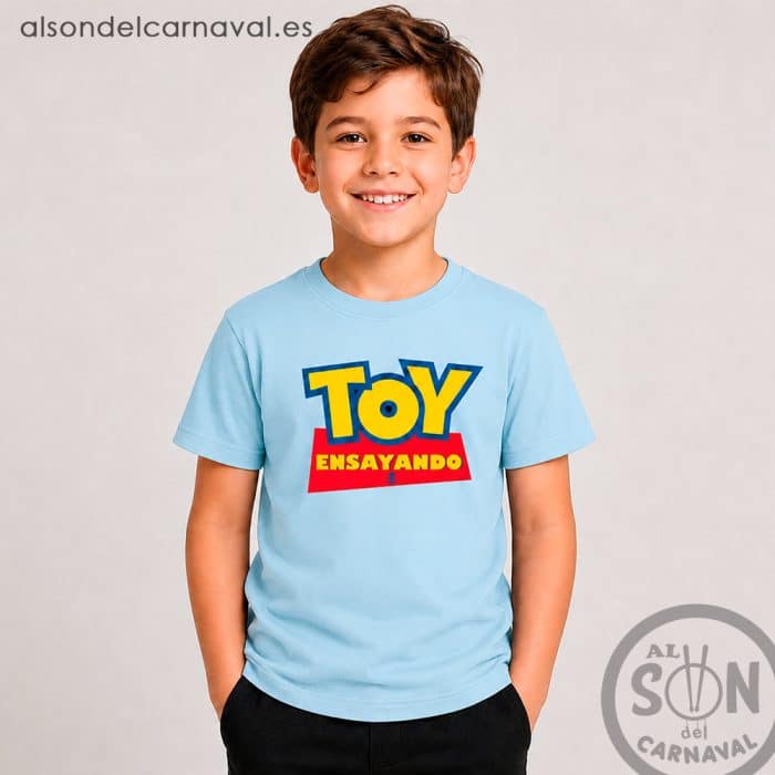 camiseta para niño toy ensayando celeste