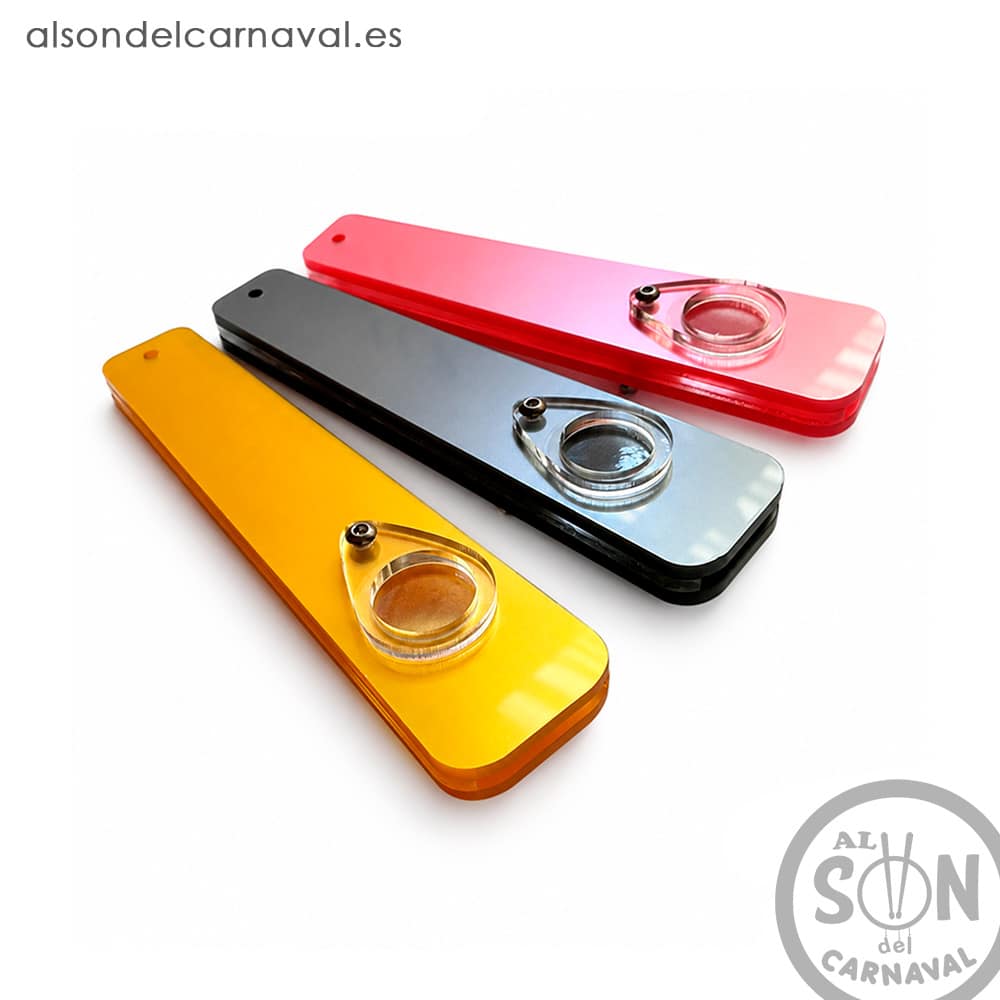 Pito de Carnaval de Metacrilato Metalizado Personalizable